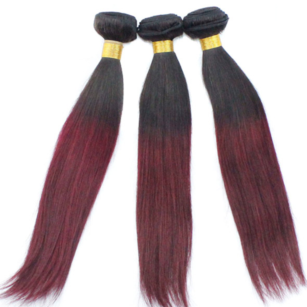 Shade hair extension dip dye weft  top quality real human hair