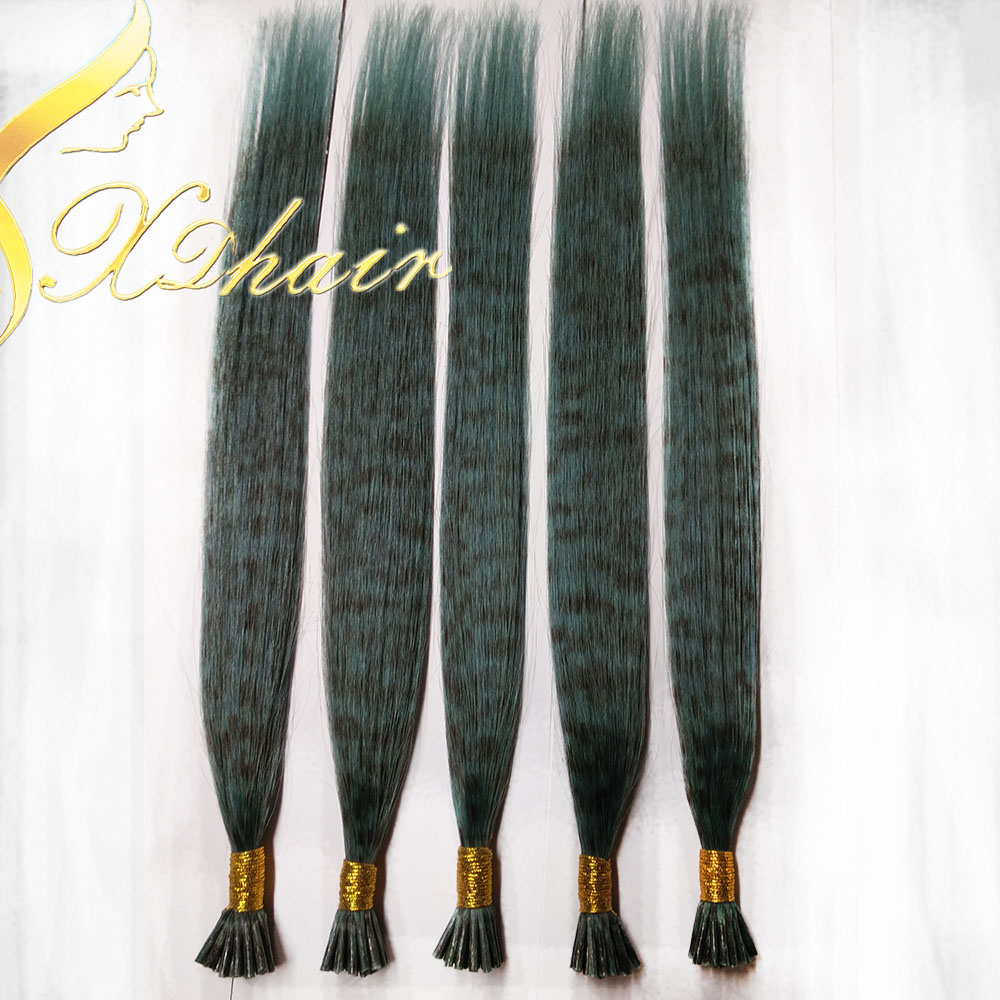 Super human hair extesnion virgin rmey i tip pre bonded hair extension peruvian