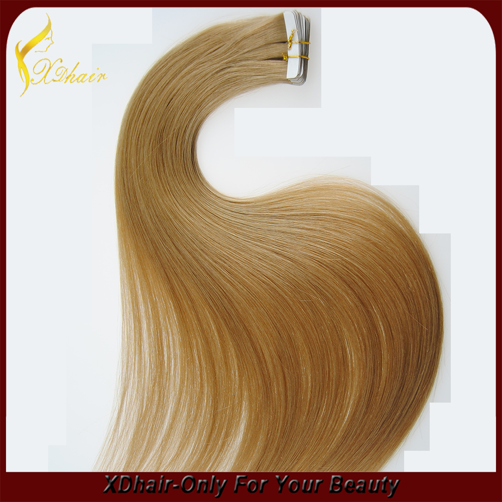 Super quality virgin human hair extension tape hair