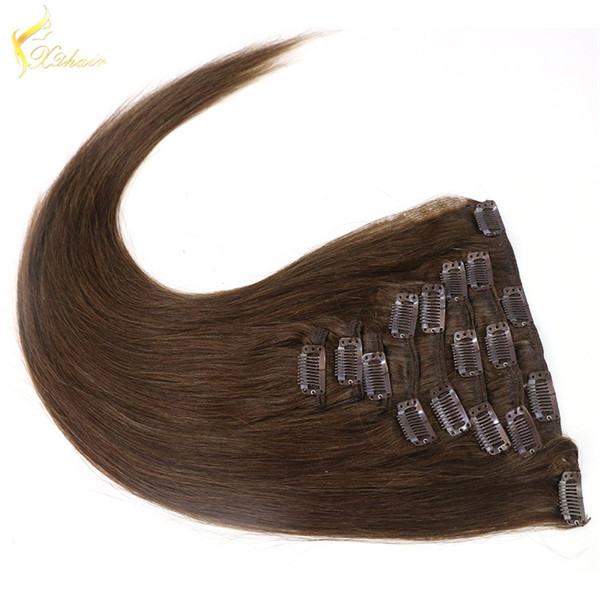 Top Quality Double Drawn Thick Clip In hair extension, OEM Wholesale Remy Human Hair Extension Clip In