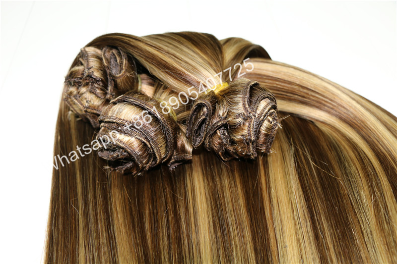 Top Ten 100% Human Brazilian Smooth Silky Straight Clip In Remy Hair Extension piano color 4#/27#