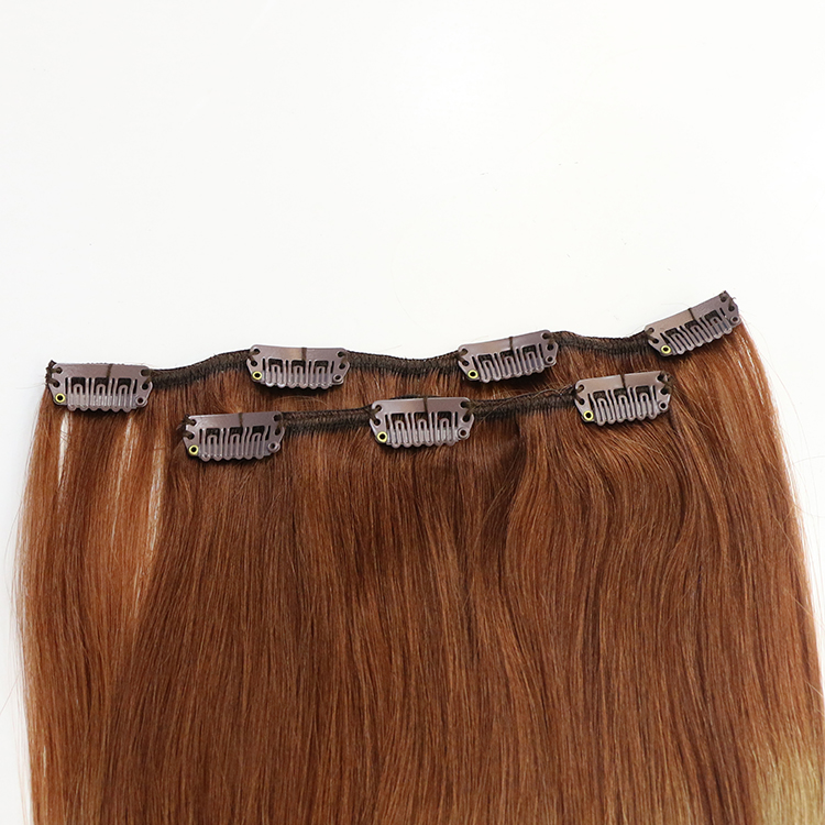 Top quality virgin Brazilian human hair clip in hair extension