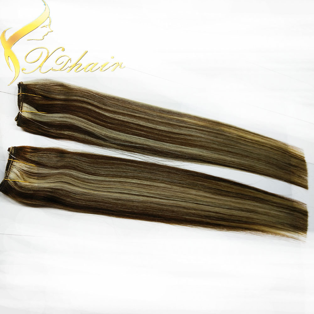 Two color mix human hair clip in extension piano color hair