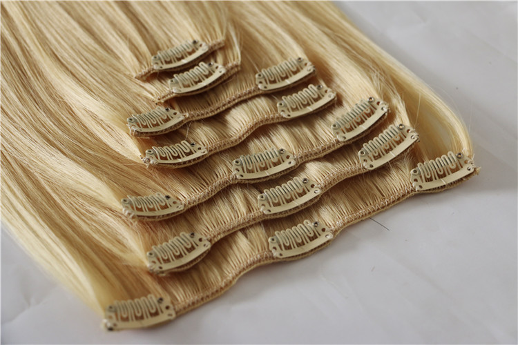 Unprocessed Wholesale Cheapest 100% Human Hair Full Head Clip On Hair Extensions 8 pcs