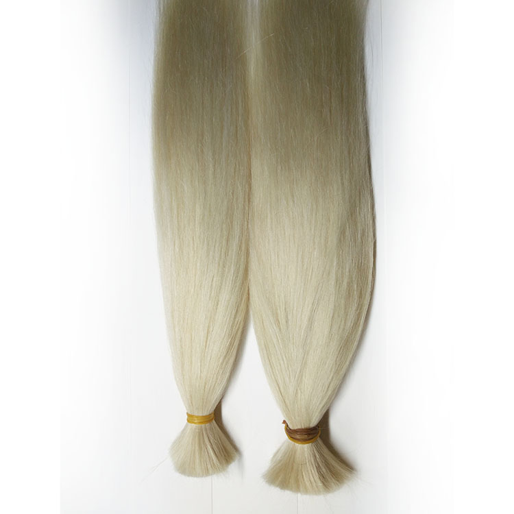 Virgin blond bulk hair extension malaysian hair color 613