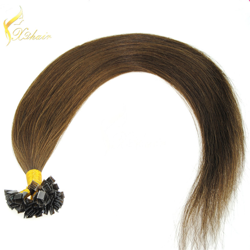 Virgin human hair flat-tip human hair Top quality virgin human hair pre-bonded hair extension
