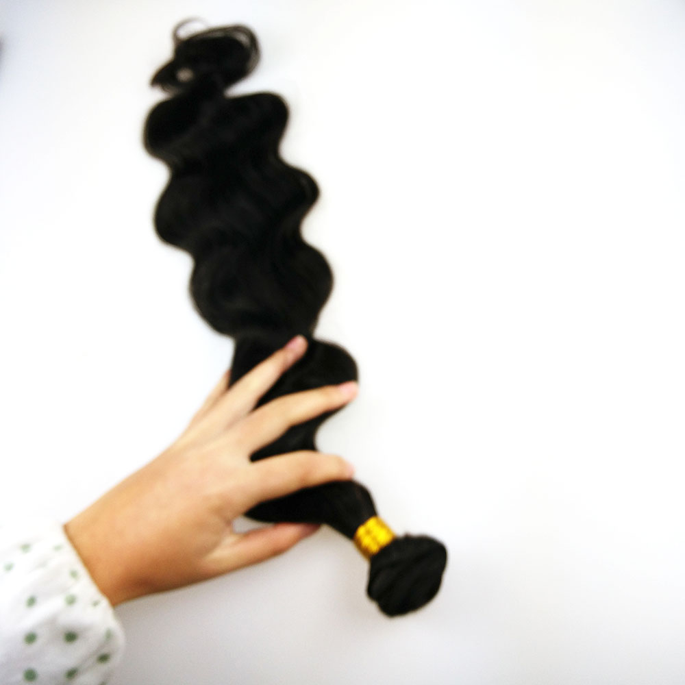 Wavy hair extension machine weft high quality human hair