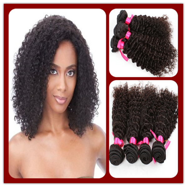 Vente en gros de 10 à 30 pouces 7A non transformés 100% humain tissage de cheveux Remy brésilienne Kinky Curly Cheveux Vierge