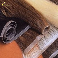 Wholesale 100% virgin indian human hair unprocessed hand tied knotted skin weft extension
