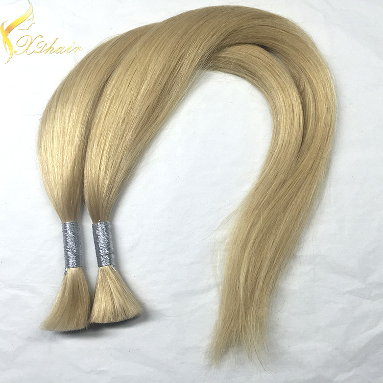 Wholesale Brazilian bulk hair 8A grade virgin remy hair bulk blonde