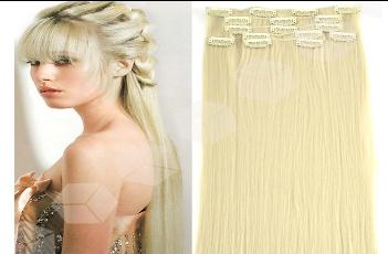 Wholesale Brazilian hair unprocessed virgin hair blonde double drawn clip in hair extensions for white women