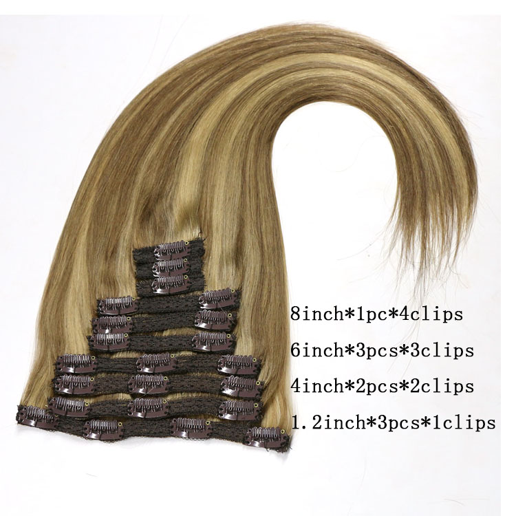 Wholesale best grade quality double drawn 100% remy human hair clip in extensions