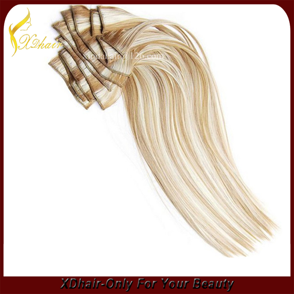 Wholesale brazilian human hair Piano colore clip in hair extensions