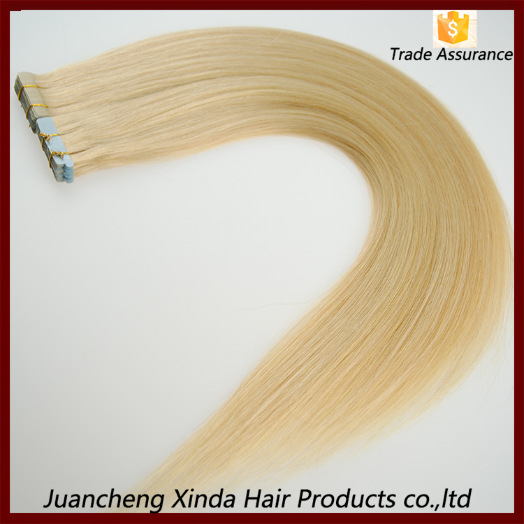 Wholesale double drawn high quality indian remy tape hair extensions