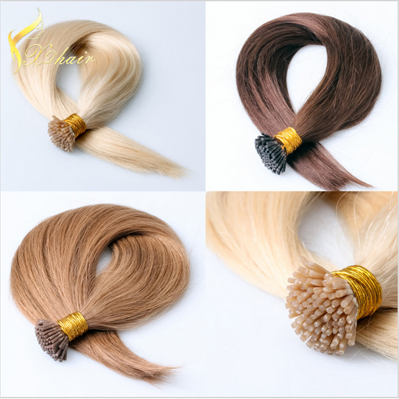 Wholesale i tip hair full cuticle hight quality keratin u tip hair/flat tip/i tip hair extensions wholesale