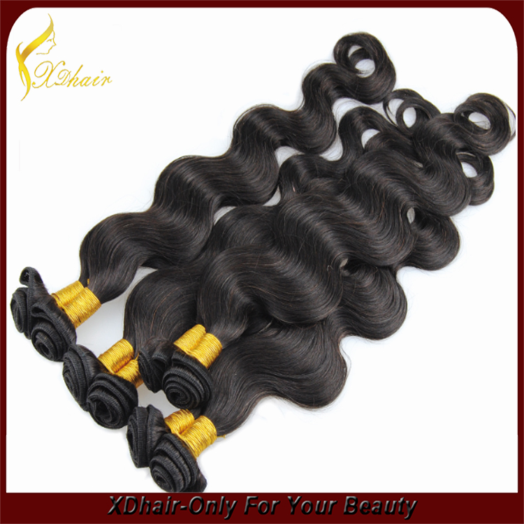 Wholesale price best quality body wave 100% Indian remy human hair weft bulk