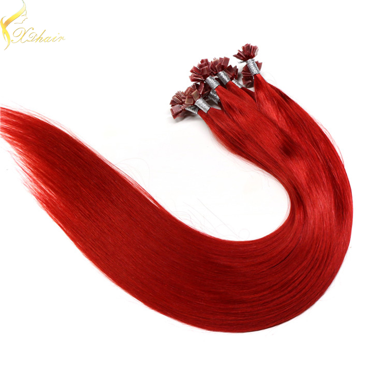 Wholesale price remy italian keratin double drawn flat tip keratin hair extensions