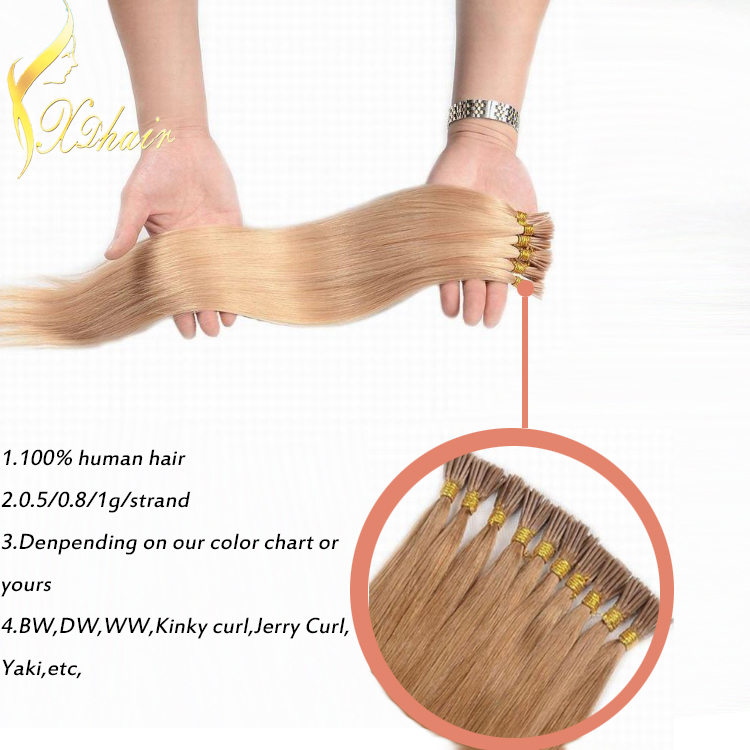 Whosale Factory price double drawn brazilian remy i tip hair extensions