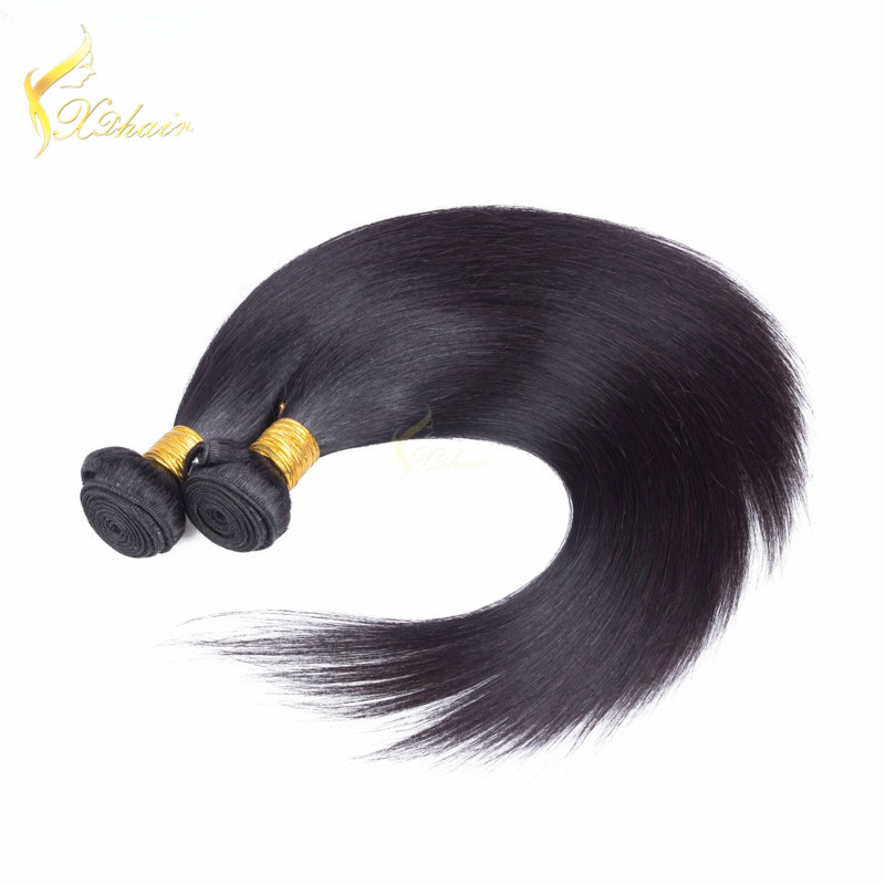 brazilian remy hair weft 100% virgin machine double weft virgin brazilian natural color 1b hair