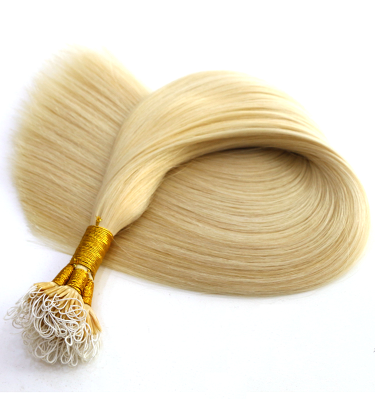 cheap lightest blonde color #60 cut from one donor 100% virgin brazilian indian remy human hair nano link ring hair extension