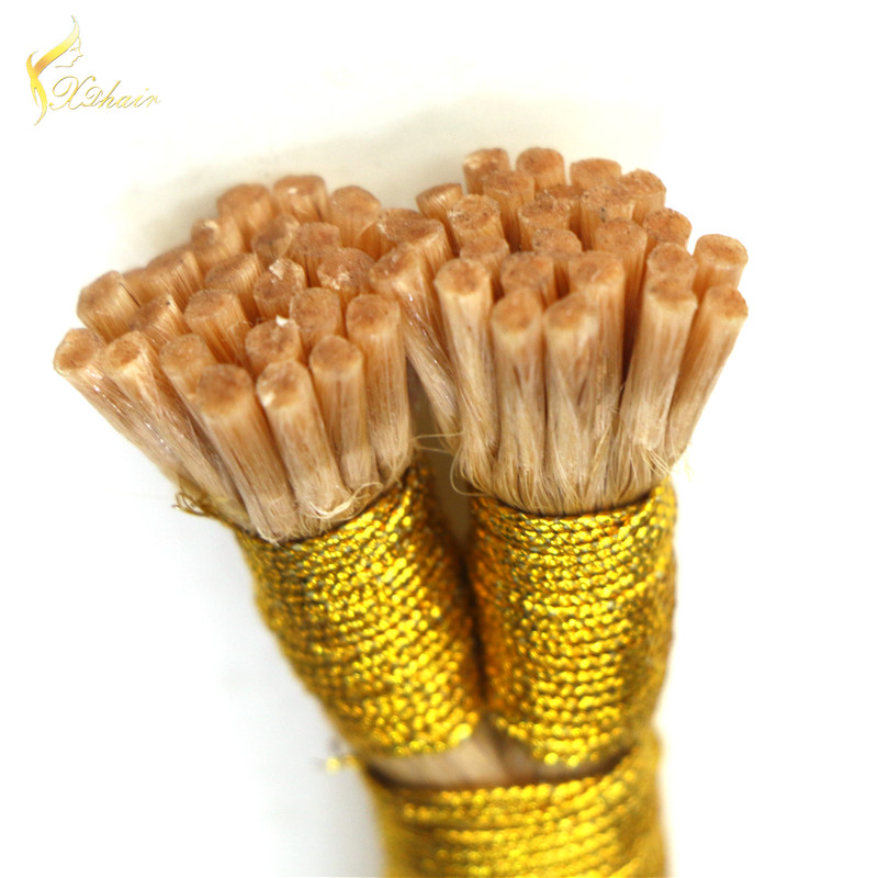china hair supplier pre-bonded i tip hair extension double drawn stick tip virgin brazilian human hair for women