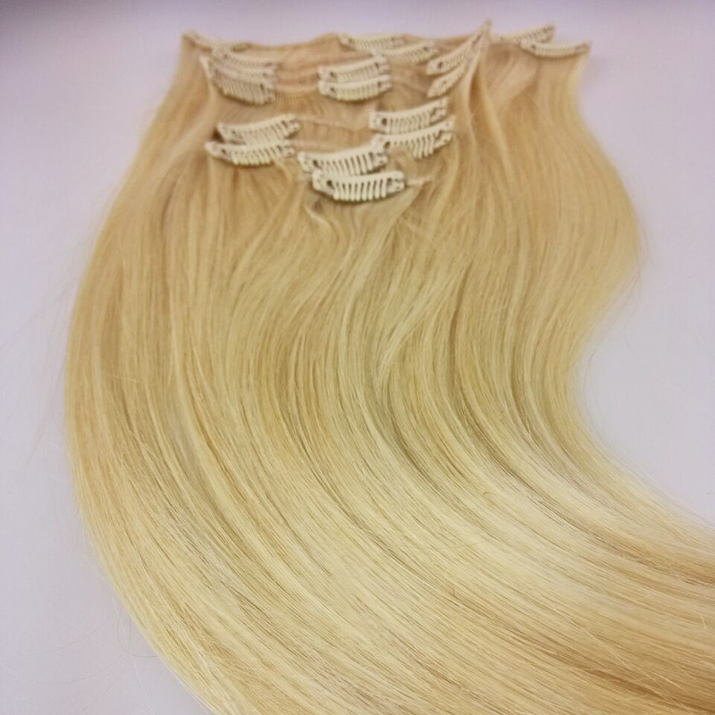full head thick cheap indian 100% virgin remy clip in hair extensions