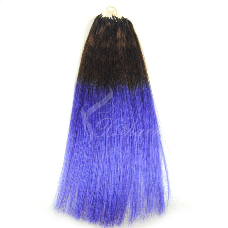 hot sale double drawn cheap remy indian hair ombre micro loop ring hair extension