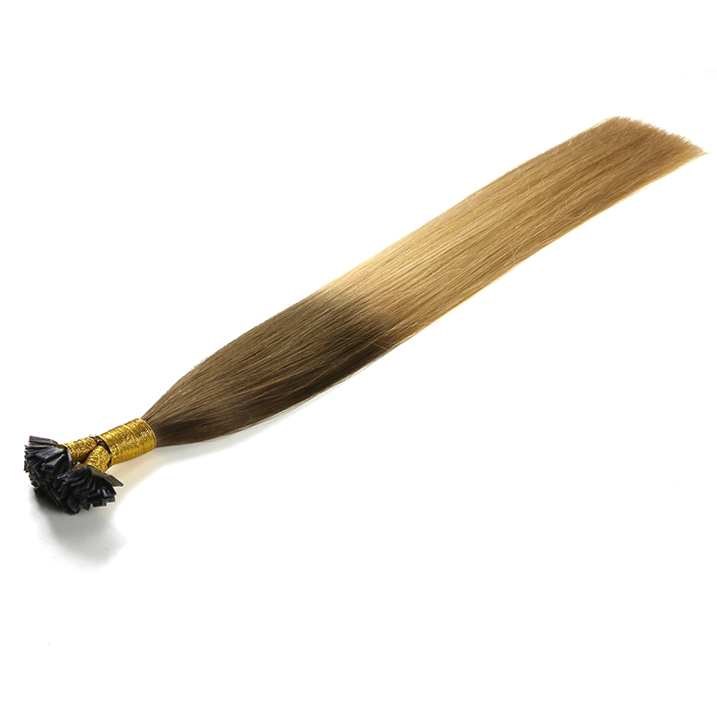 ombre color flat tip human hair extensions