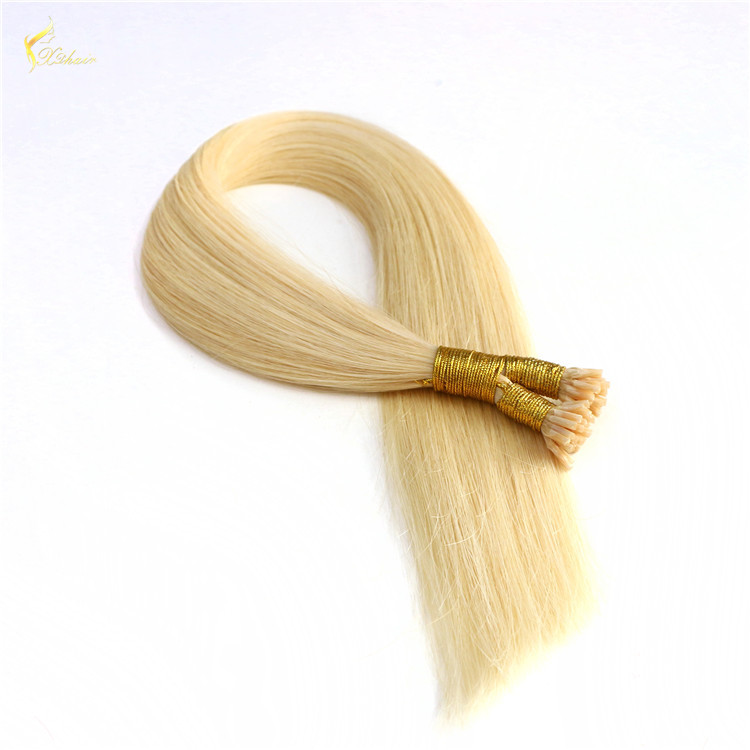 remy i tip keratin human hair extension Top quality unprocessed remy brazilian human hair