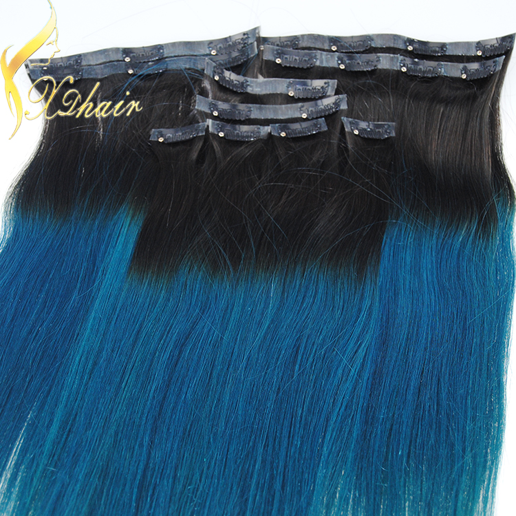 stock 100% human hair blonde peruvian virgin remy hair 18 inch hair extensions clip in