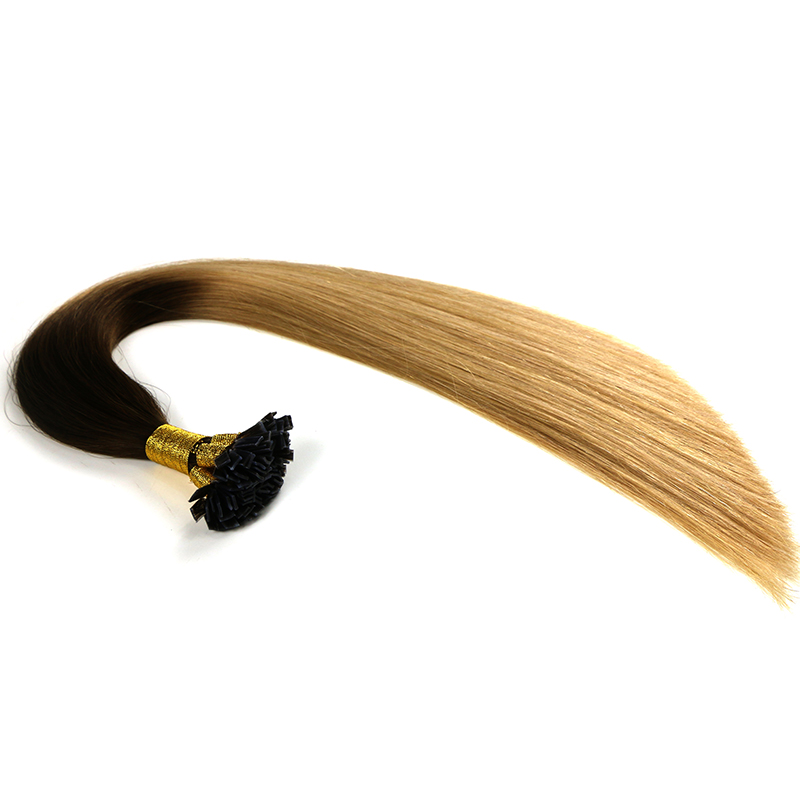 wholesale price ombre color human flat tip  hair extensions