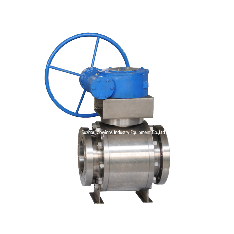 150LB 10'' ASTM B381 F2 ball valve RPTFE seat RF flange full port floating worm gear hand wheel ball