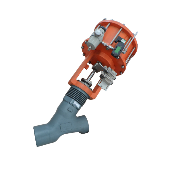 Attuatore pneumatico da 45 "da 4500 libbre A105. Valvola a globo con deflettore modello Y Y