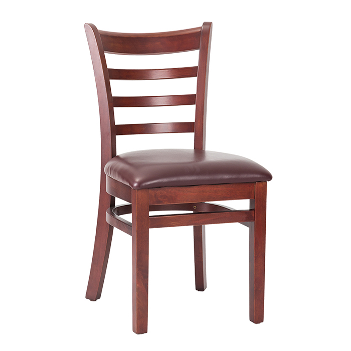wood ladder back PVC seat restaurant  chair Manufacturer