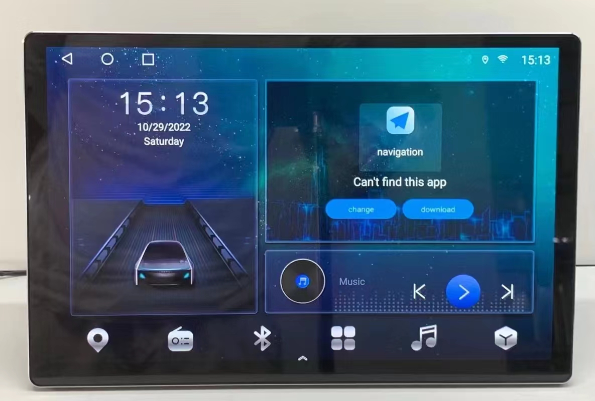 13.1 英寸单个DIN Android 12 Universal DVD播放器