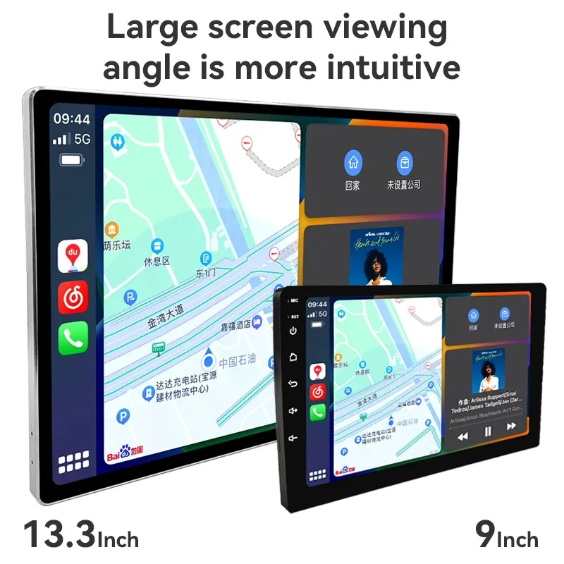 2K 13.3 inç dokunmatik ekran Android 13 Panel Kafa Ünitesi 48 Stereo DVD Oyuncu Araba Oynat Android Araba Radyosu