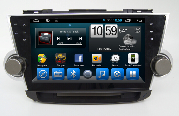 Android 7.1 Quad Core 1024*600 Car DVD player GPS Navigation stere for Toyota Highlander 2012