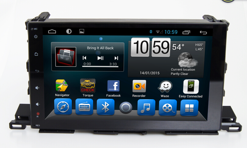 Android 7.1 Quad Core 1024*600 Car DVD player GPS Navigation stere for Toyota Highlander