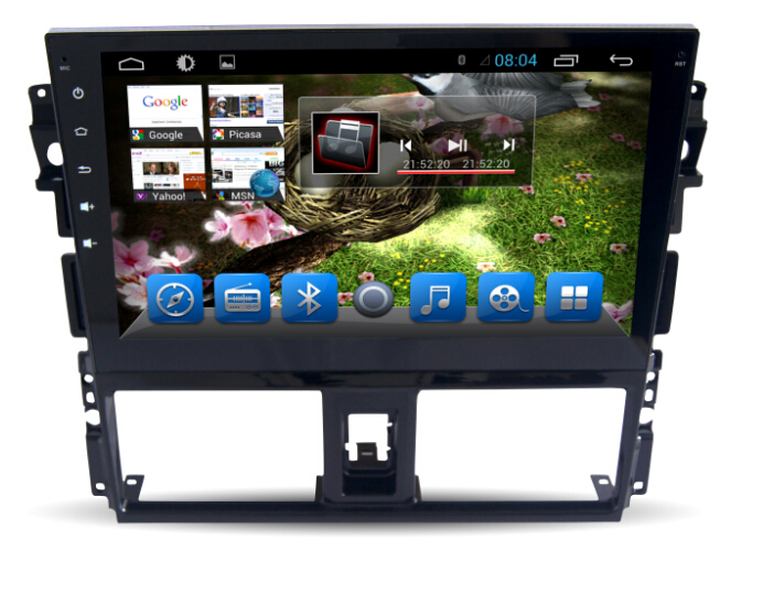 Android 7.1Quad Core 1024*600 Car DVD player GPS Navigation stere for Toyota Vios