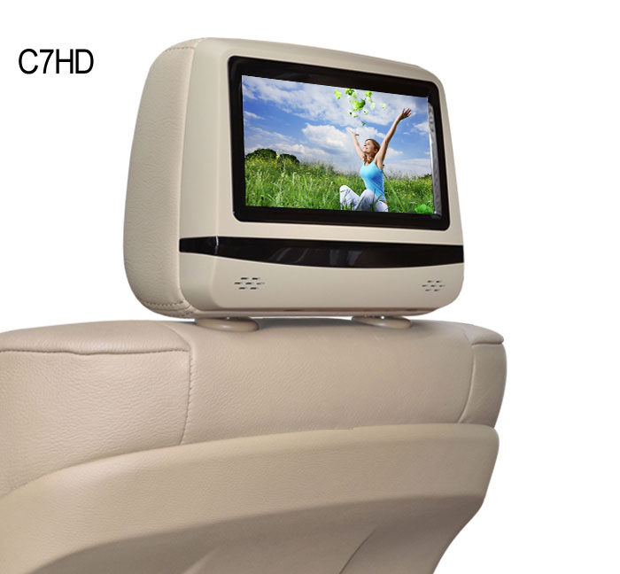 coche reproductor de DVD reposacabezas con el apoyo para la cabeza de 7 pulgadas con panel digital