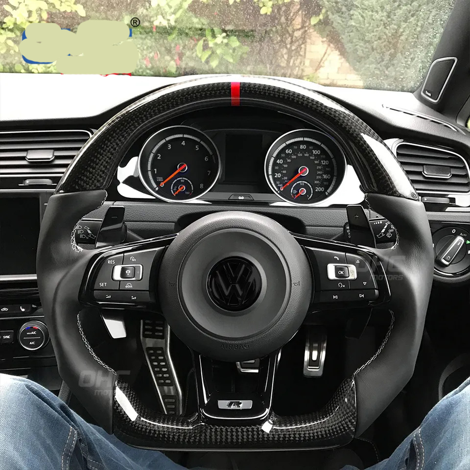 폭스 바겐 VW 골프 7 R Golf7 MK7 GTI 7R 스티어링 휠 Volant Lenkrad Carbon Fibe 용 자동차 스티어링 휠