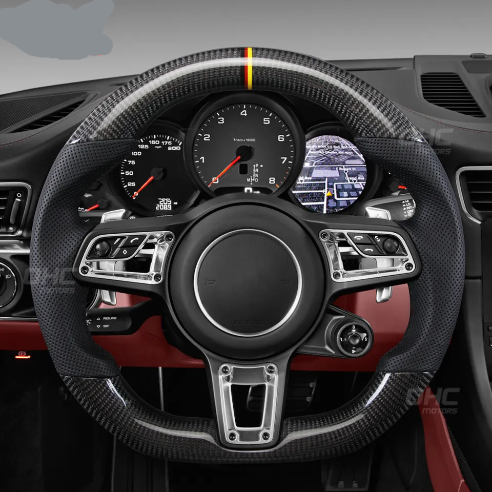 Porsche Cayenne Panamera 2014--2021 911 997 MK2 Boxster Cayman Carbon Fiber Steering Wheel 용 자동차 스티어링 휠