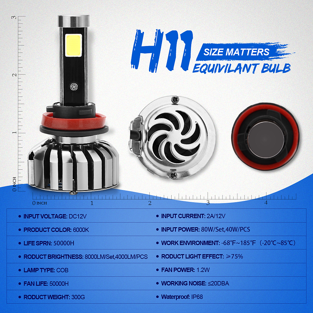 N7-H11 voiture phares Led