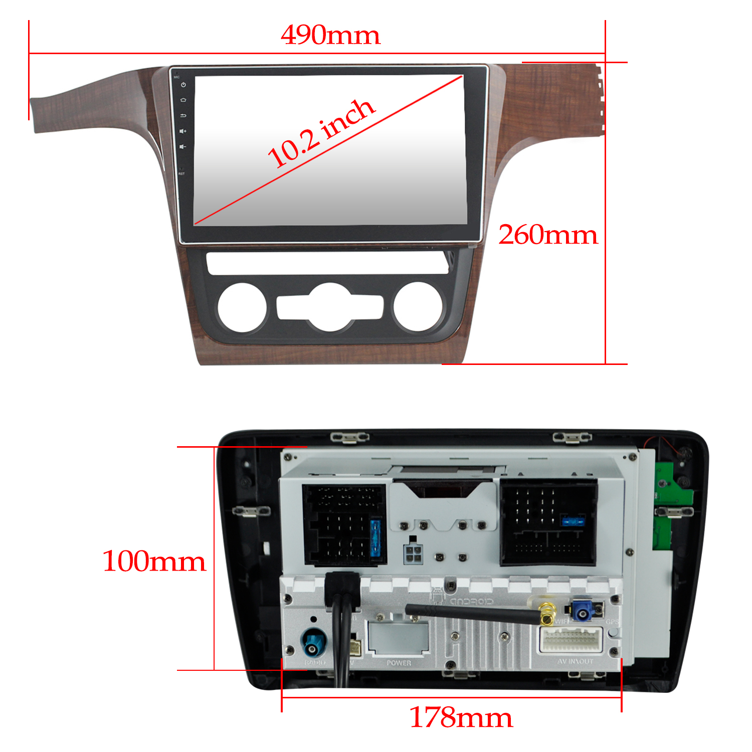 VW Passat 10.2 inch android car radio dvd player gps with built-in WiFi/GPS Navi /FM/AM Radio/Bluetooth/Multimedia /USB/SD/ AUX