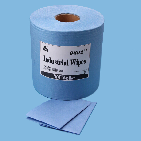 55% Woodpulp 45% Polyester 25x37cm Spunlace Nonwoven Disposable Cleaning Wipe