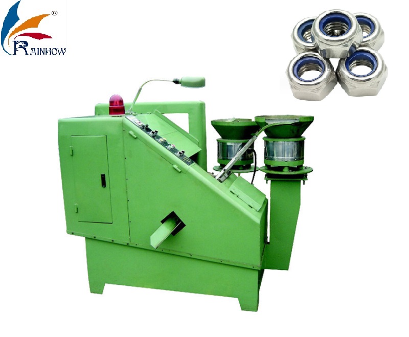 High capacity nylon nut washer assembly machine