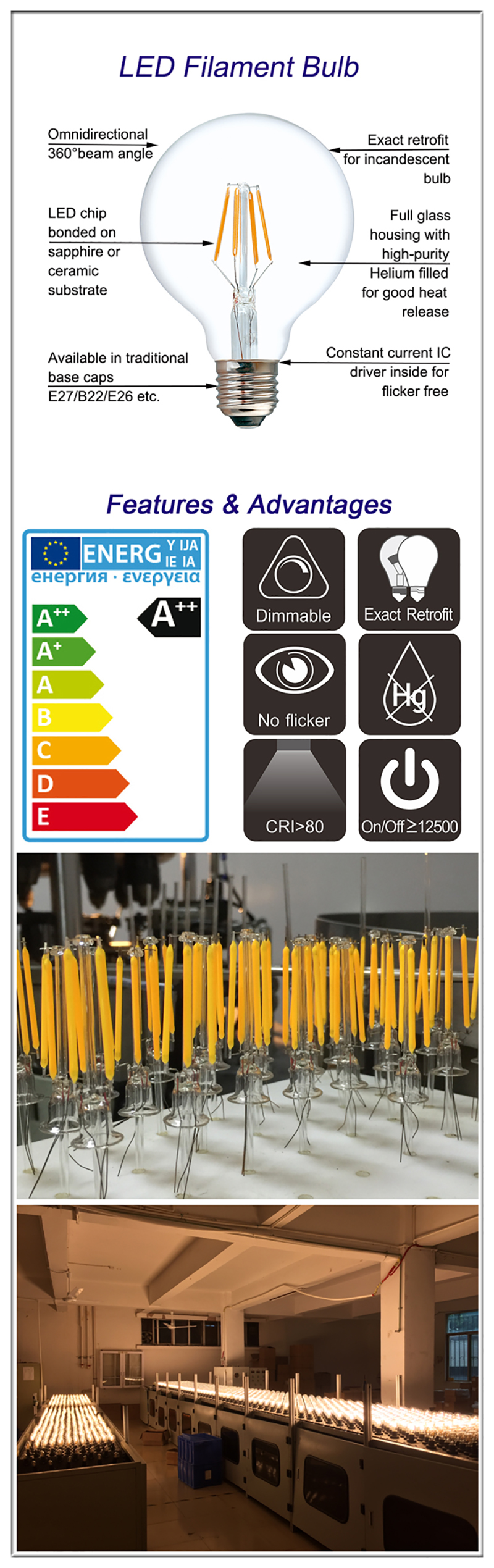 China LED Filament bulb Manufacturer