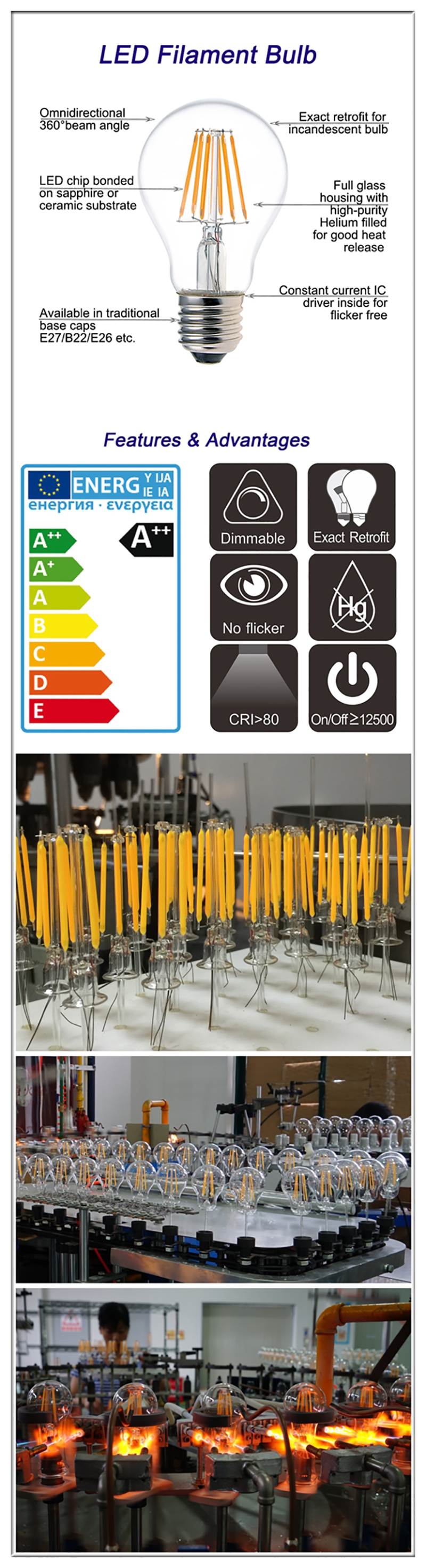 LED Classic GLS Filament bulb