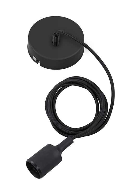 Black Pendant Lamp cords with adjustable length and E26 E27 lamp base