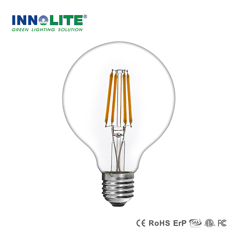 الزجاج الشفاف G125 غلوب LED لمبة الشعيرة 7W